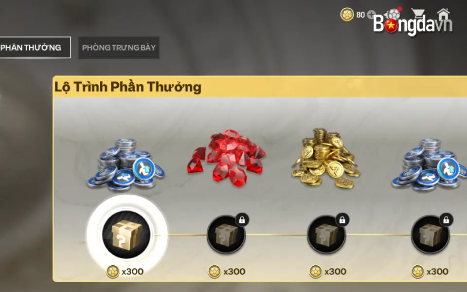 Chương Phần thưởng bao gồm 4 tuần tương ứng với 4 CLB biểu tượng, tích mảnh Glorious Eras để đổi quà theo từng chương