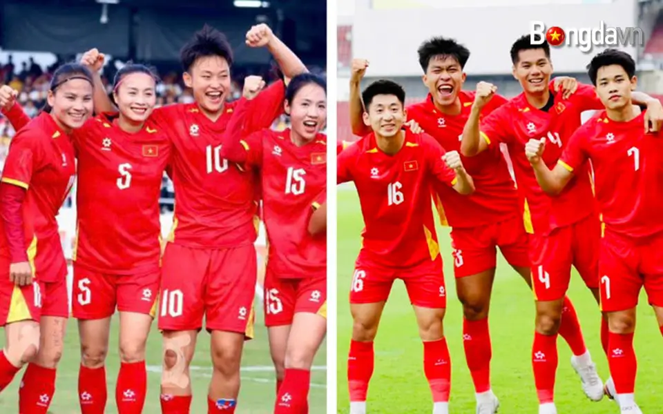 Đội tuyển nữ quốc gia và U22 Việt Nam đá cùng giờ, cùng thắng và cùng giành quyền vào bán kết SEA Games 33