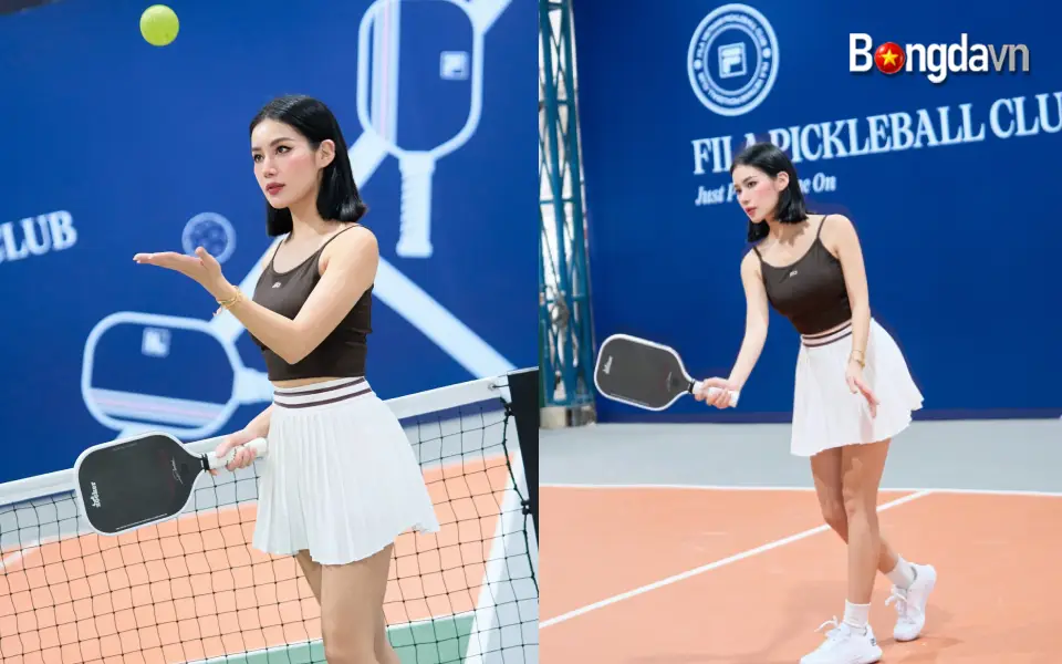Gái xinh Milan Phạm thu hút sự chú ý khi khoe vóc dáng trên sân pickleball