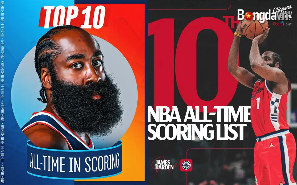 James Harden chính thức vượt Carmelo Anthony, lọt Top 10 Ghi Điểm NBA