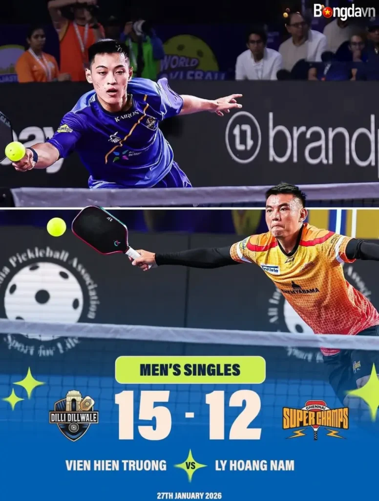 Thể thức độc, lạ ở giải đấu pickleball tại Ấn Độ, Lý Hoàng Nam và loạt tay vợt Việt Nam đang tham dự 2 Lý Hoàng Nam và Trương Vinh Hiển cạnh tranh trong màu áo 2 CLB tại WPL 2026