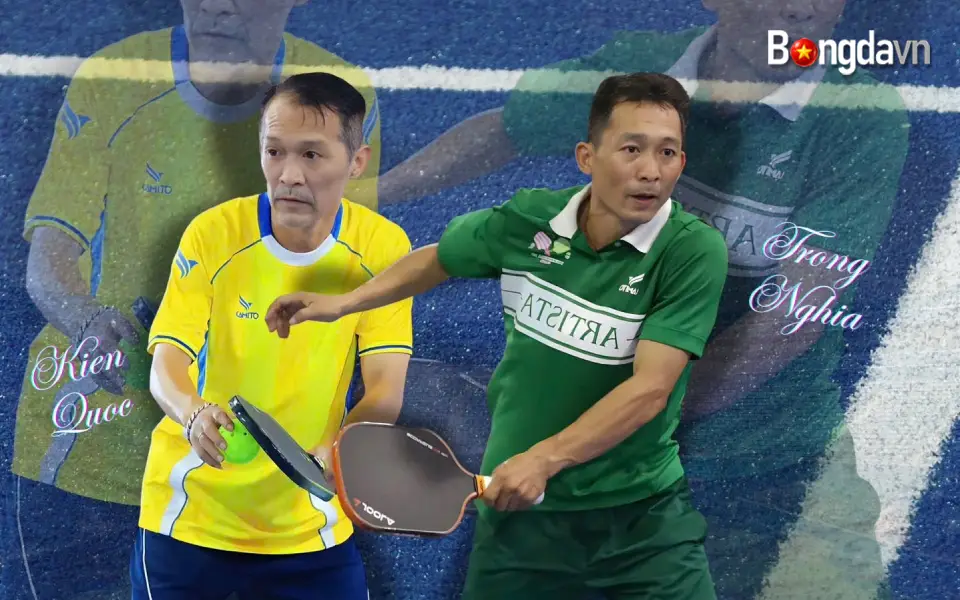 Tay vợt kỳ cựu Đoàn Kiến Quốc (trái) sẽ tranh tài ở nội dung Open trên 35 tuổi giải pickleball từ thiện Mattana