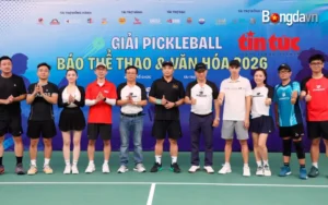 Các thành viên ban tổ chức Giải Pickleball Báo Thể thao và Văn hóa