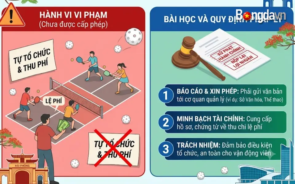 Bài Học Pháp Lý Xung Quanh Việc Tự Tổ Chức Giải Pickleball Thu Phí Tại Hải Phòng