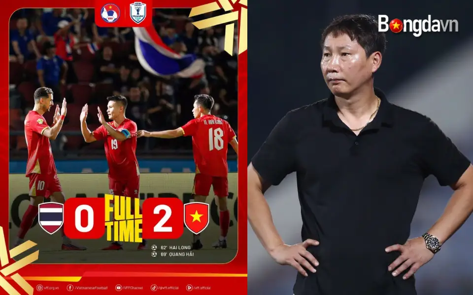 2 bàn thắng của Hai Long và Quang Hải giúp ĐT Việt Nam nắm giữ lợi thế quá lớn trước trận chung kết lượt về AFF Cup 2026 trước Thái Lan.