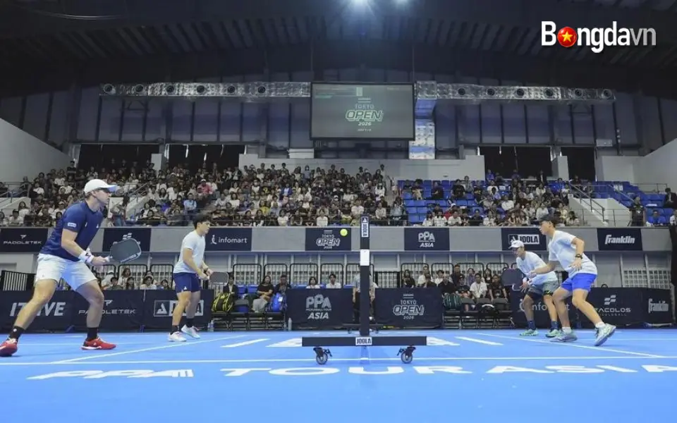 Các vận động viên pickleball thi đấu tại giải Professional Pickleball Association Tour Asia ở Tokyo