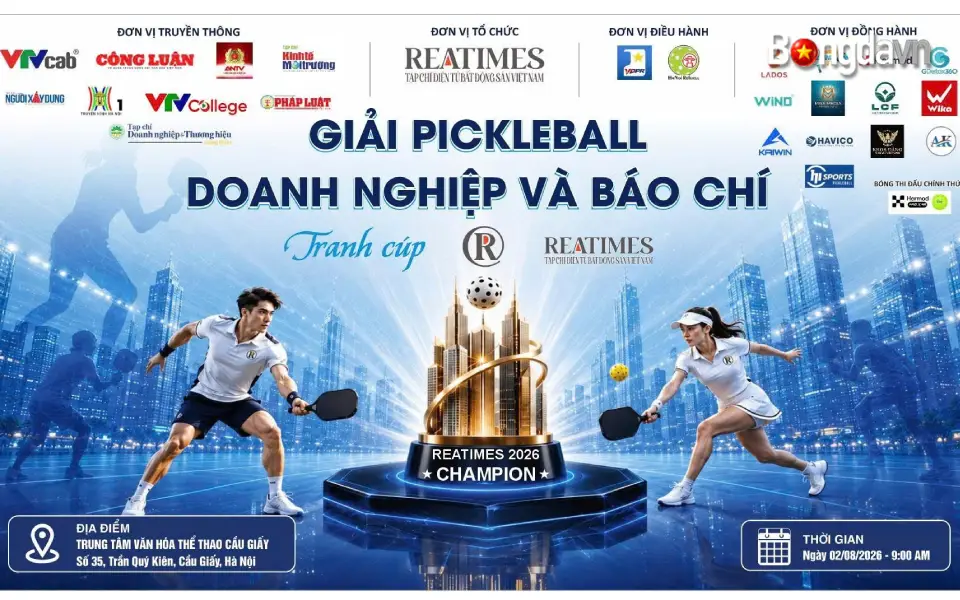 Giải Pickleball Báo chí và Doanh nghiệp tranh cúp Reatimes 2026